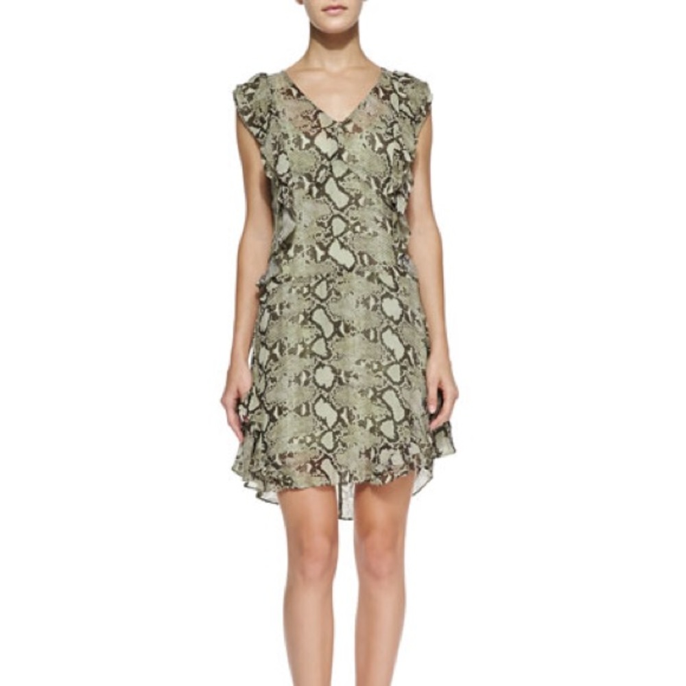 Pam & Gela Python Snake Print Flutter Sleeve Geor… - image 3